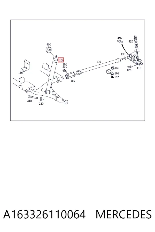 Амортизатор передний A163326110064 Mercedes