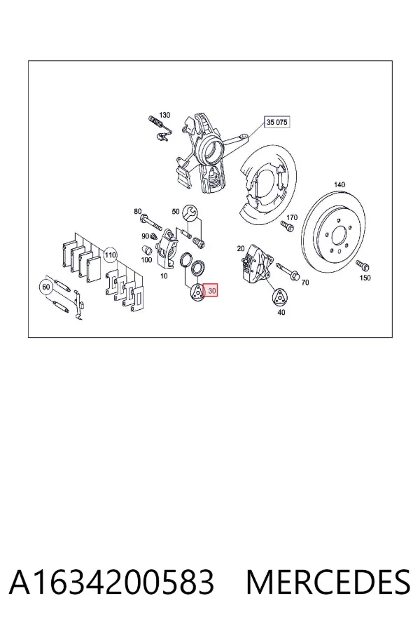 Ремкомплект суппорта A1634200583 Mercedes