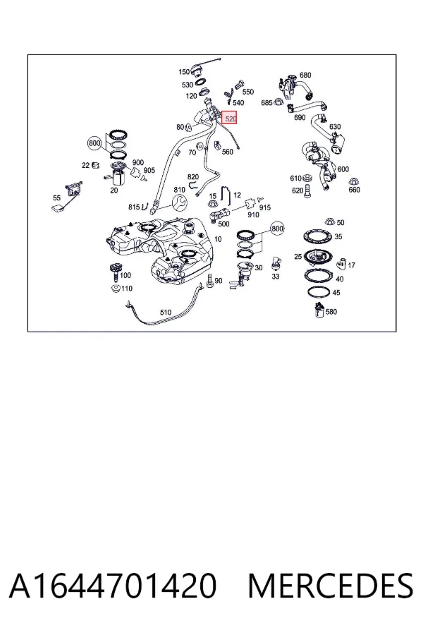Горловина топливного бака A1644701420 Mercedes