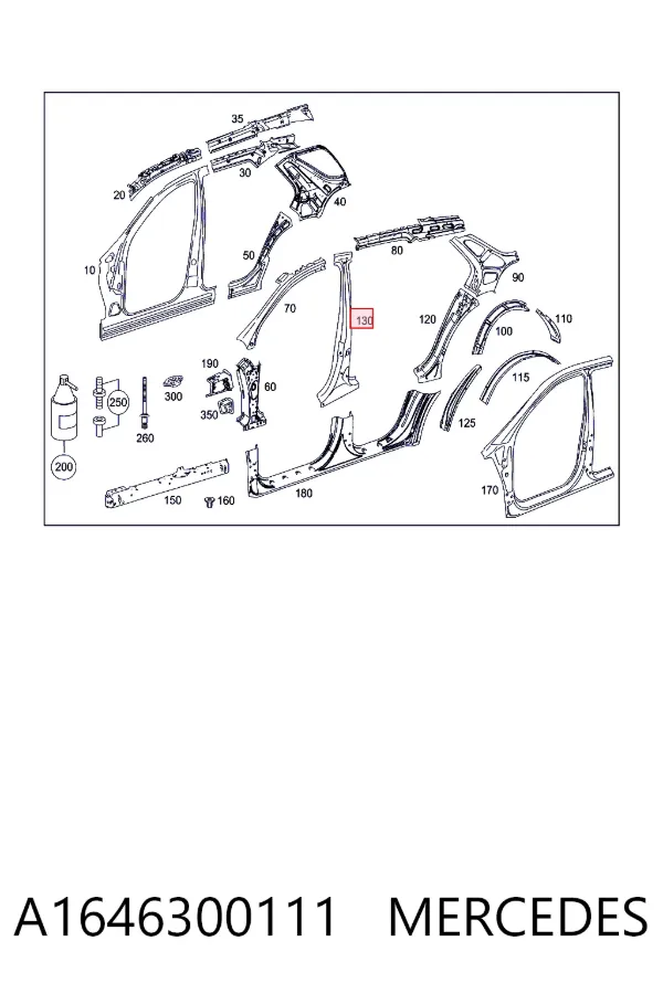 Стойка кузова центральная левая A1646300111 Mercedes