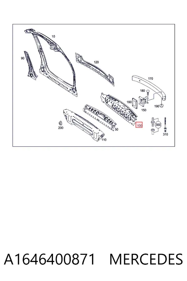 Панель багажного отсека задняя A1646400871 Mercedes