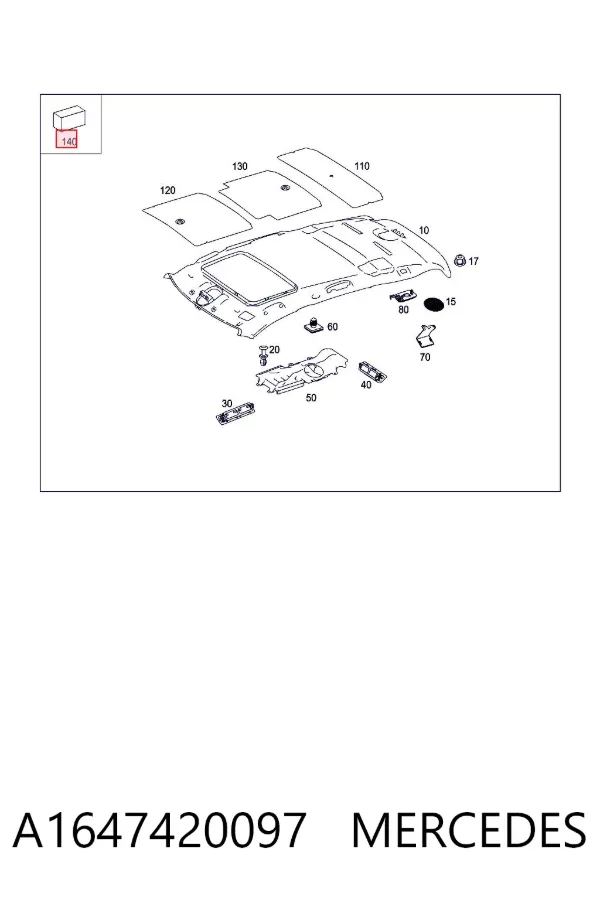 Лобовое стекло A1647420097 Mercedes
