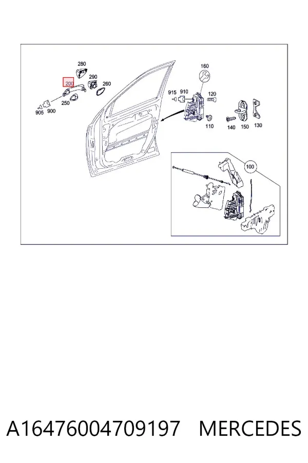 Ручка правой задней двери Mercedes A1647600470 цена, от 38.01 USD