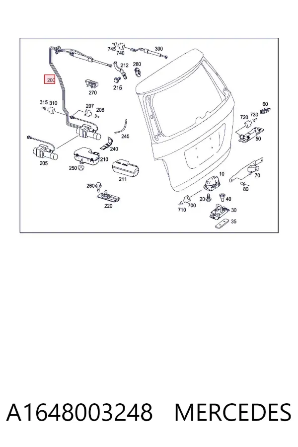 Актуатор замка багажника A1648003248 Mercedes