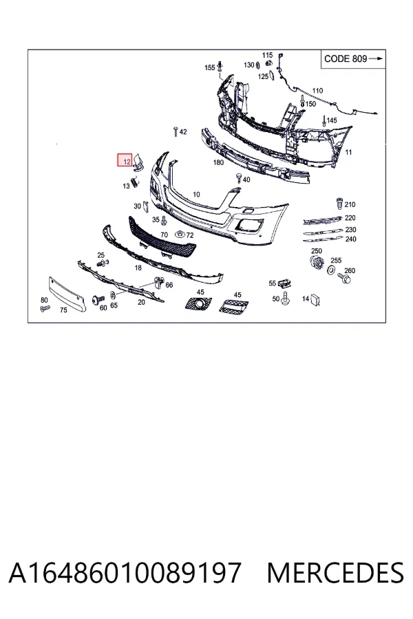 A1648601008 Mercedes Накладка форсунки омывателя фары передней