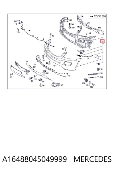 Бампер передний MERCEDES A16488045049999