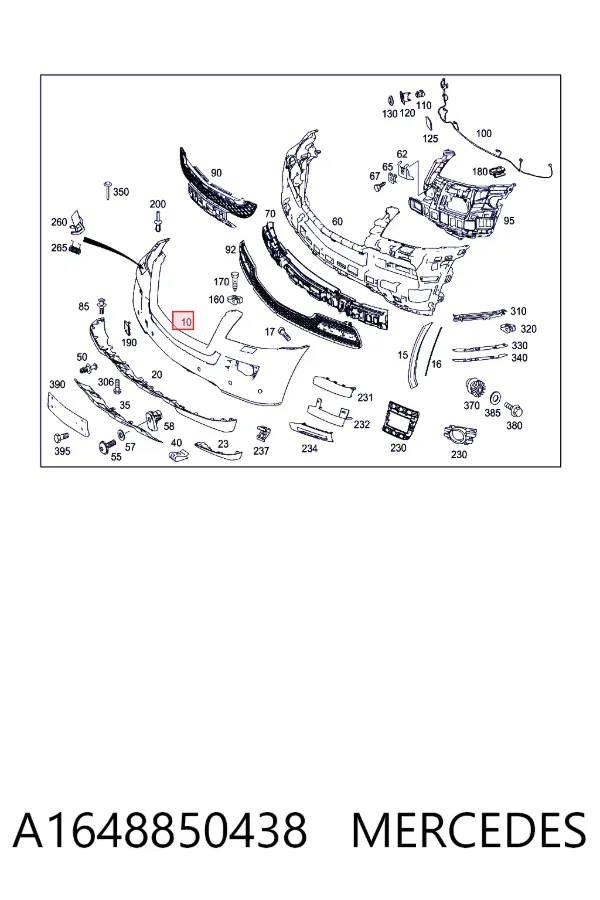 Передний бампер A1648850438 Mercedes