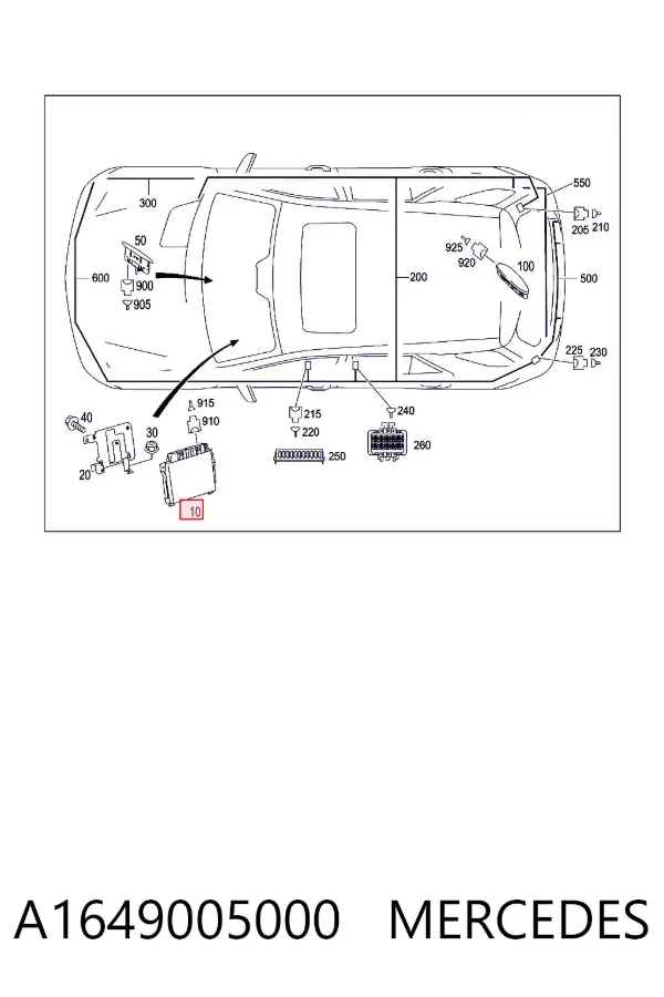 Блок управления сигналами SAM A1649005000 Mercedes