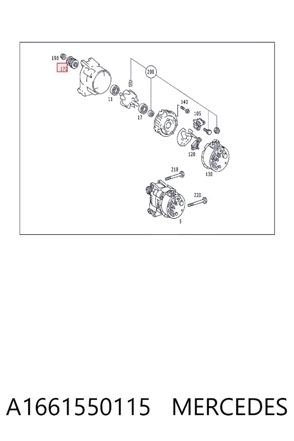 Шкив генератора A1661550115 Mercedes