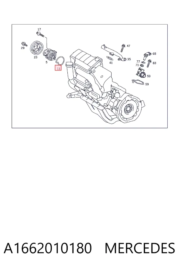 Прокладка водяной помпы A1662010180 Mercedes