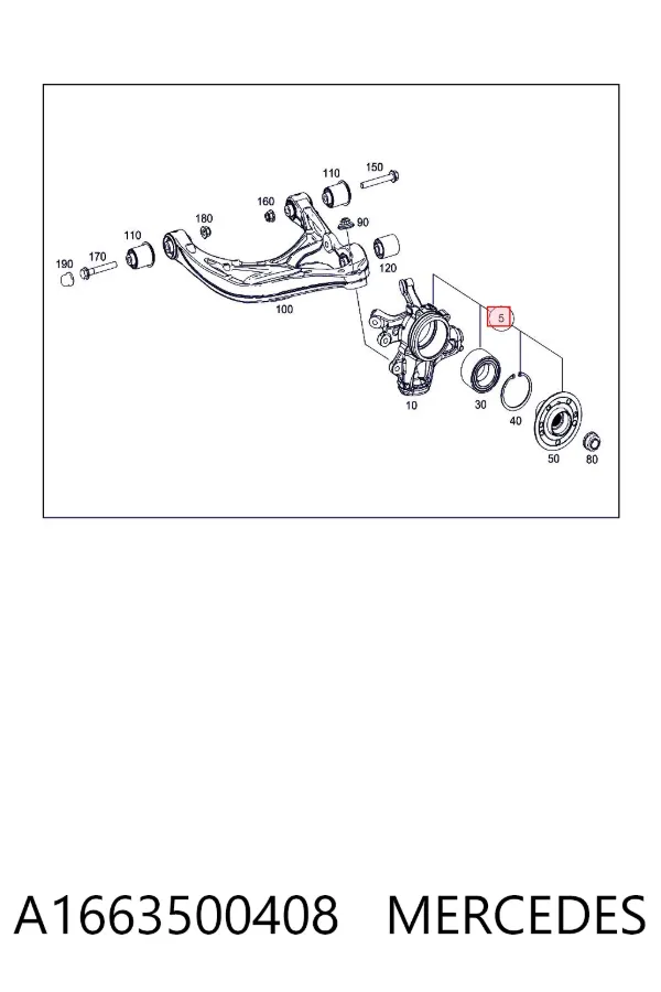 Цапфа задняя левая A1663500408 Mercedes