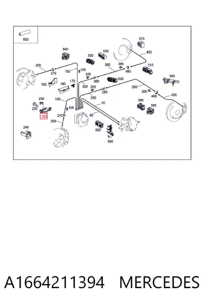 Скоба тормозной трубки MERCEDES A1664211394