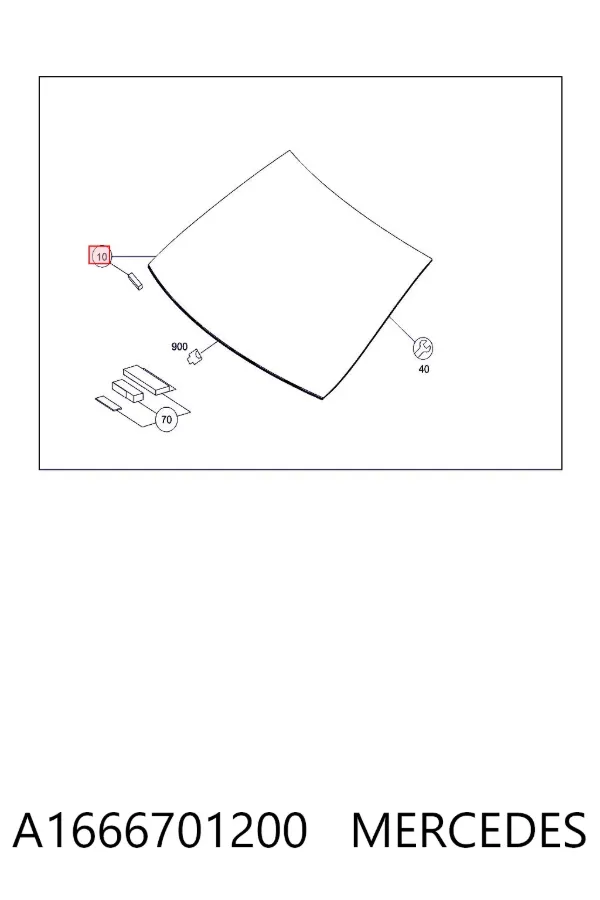 Лобовое стекло A1666701200 Mercedes