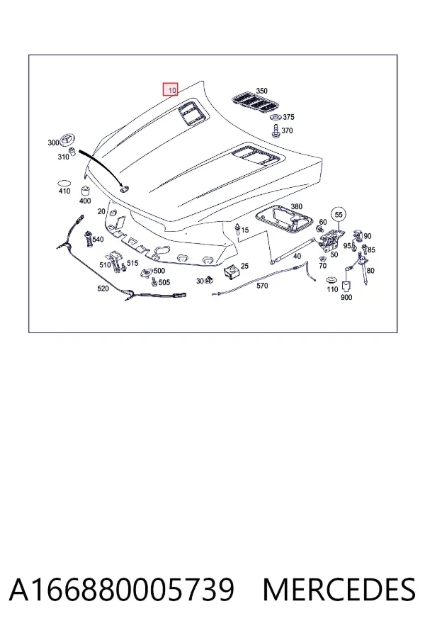 Капот A166880005739 Mercedes