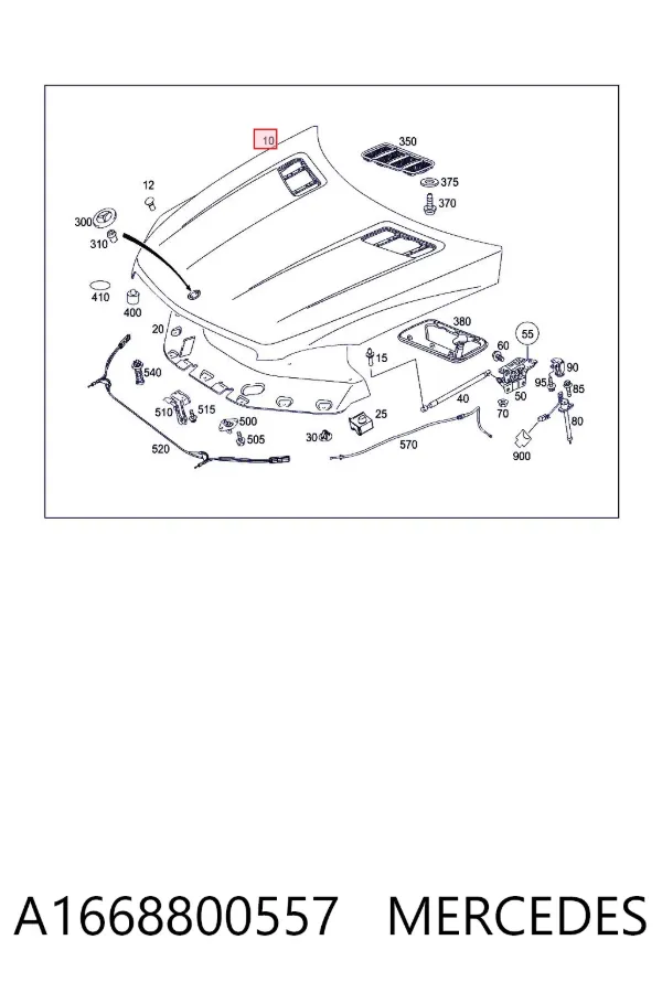 Капот A1668800557 Mercedes