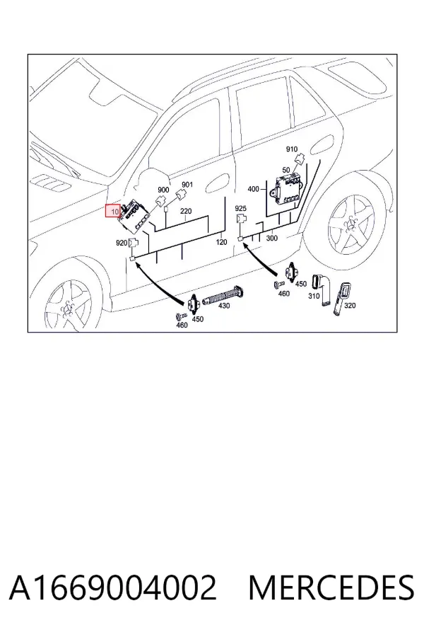 Блок комфорта передней двери A1669004002 Mercedes