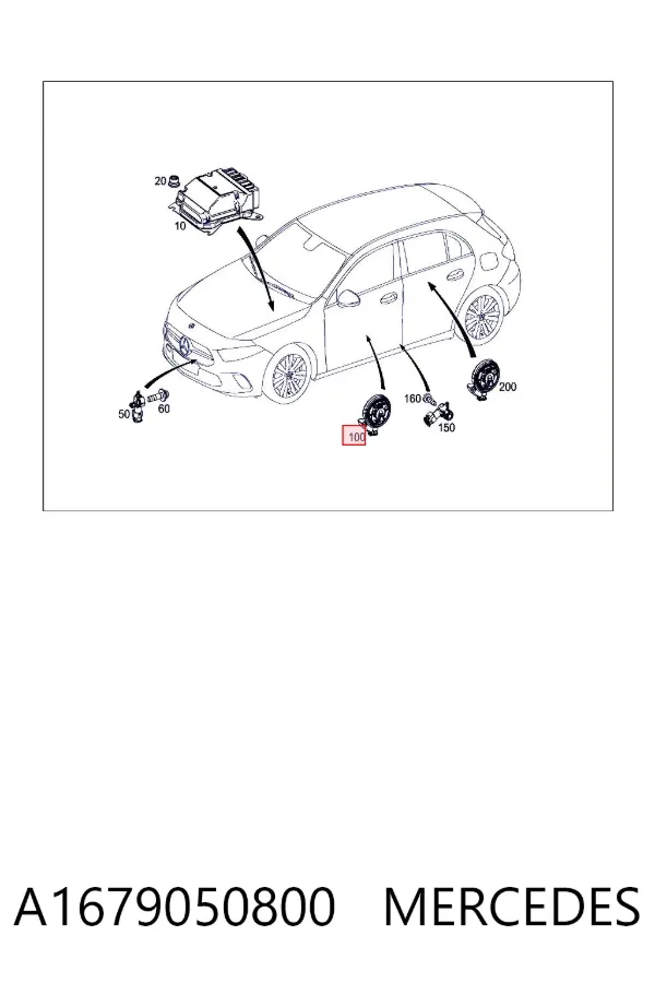 Датчик удара A1679050800 Mercedes