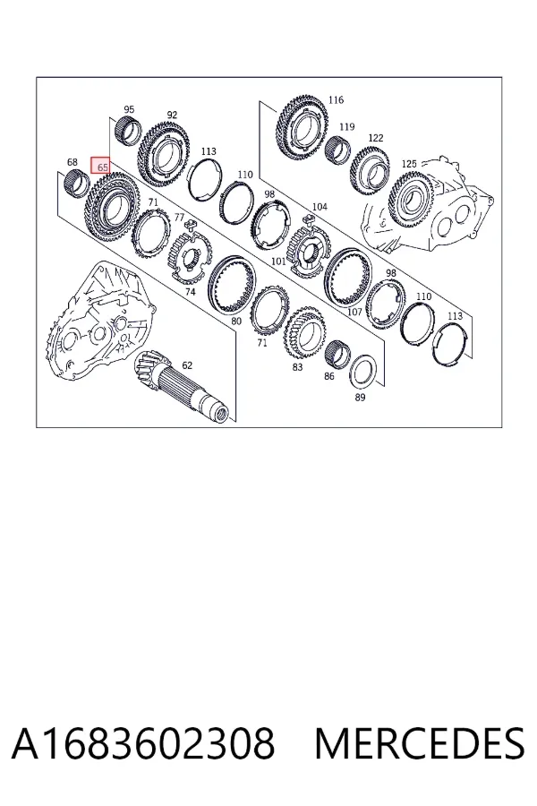 Шестерня задней передачи A1683602308 Mercedes