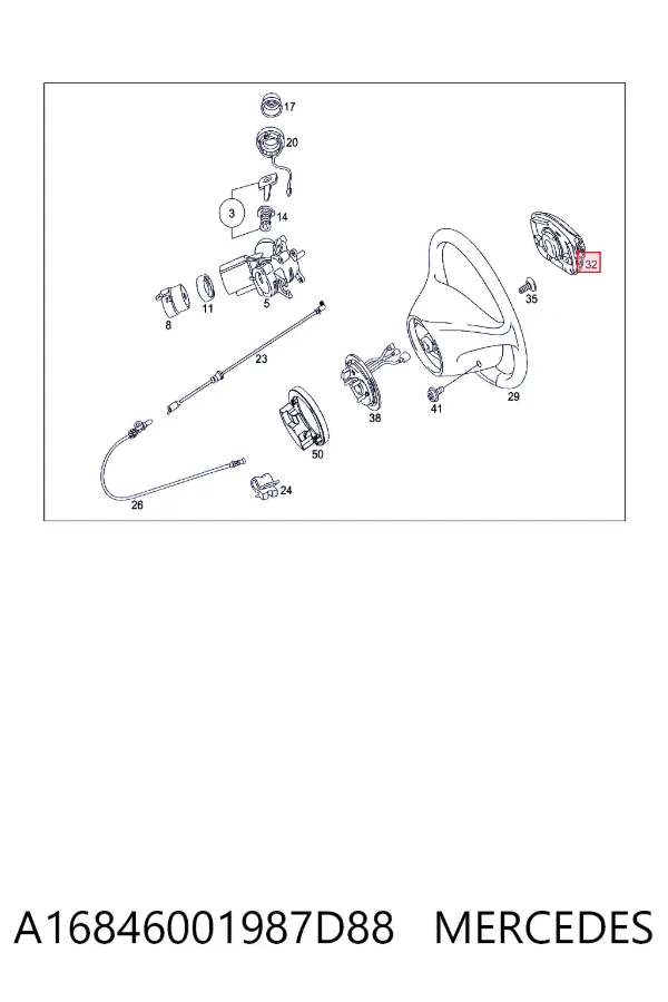 Подушка безопасности водителя A16846001987D88 Mercedes