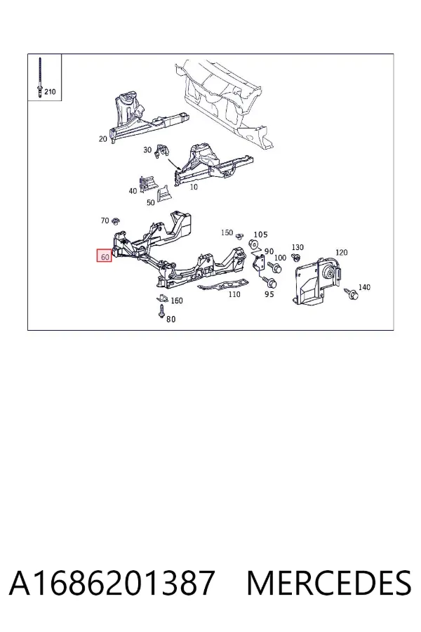 Подрамник передний A1686201387 Mercedes