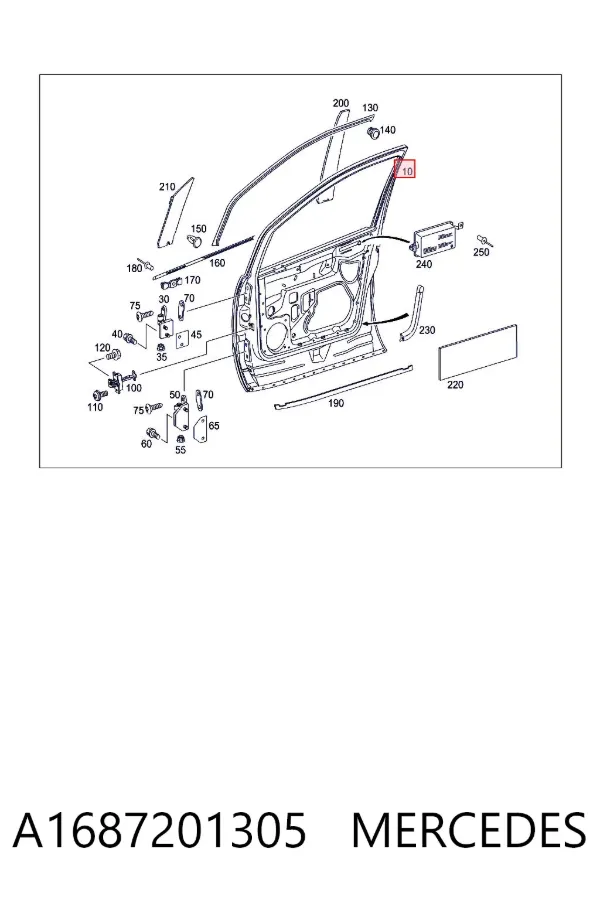 Дверь передняя левая A1687201305 Mercedes