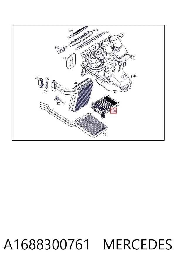 Радиатор печки A1688300761 Mercedes