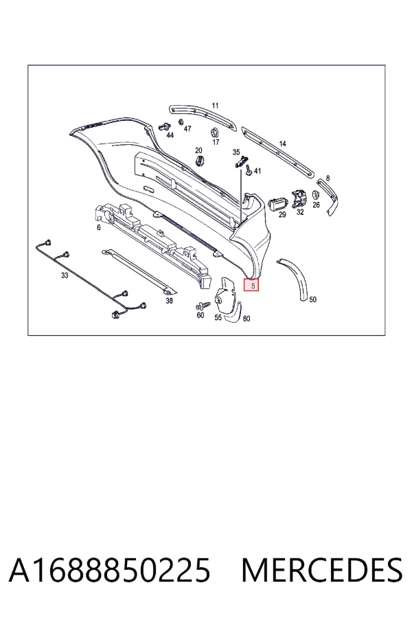 Задний бампер A1688850225 Mercedes