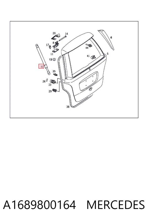 Амортизатор багажника A1689800164 Mercedes