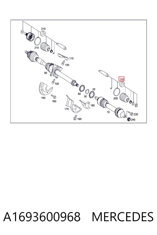 Пыльник ШРУСа внутренний A1693600968 Mercedes
