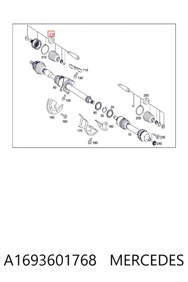 Пыльник ШРУСа наружный A1693601768 Mercedes