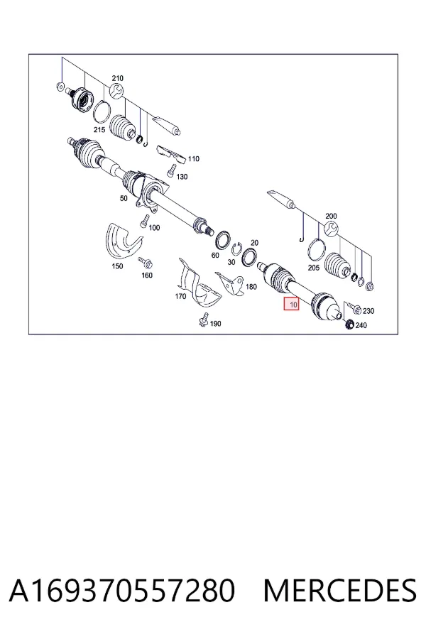 Купить A1693705572 Mercedes Привод в сборе левый