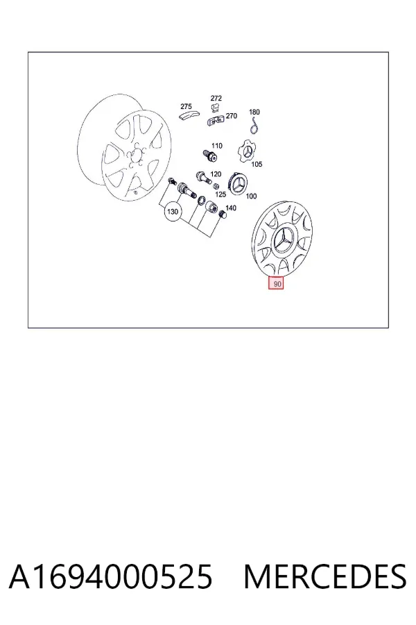 Колпаки A1694000525 Mercedes