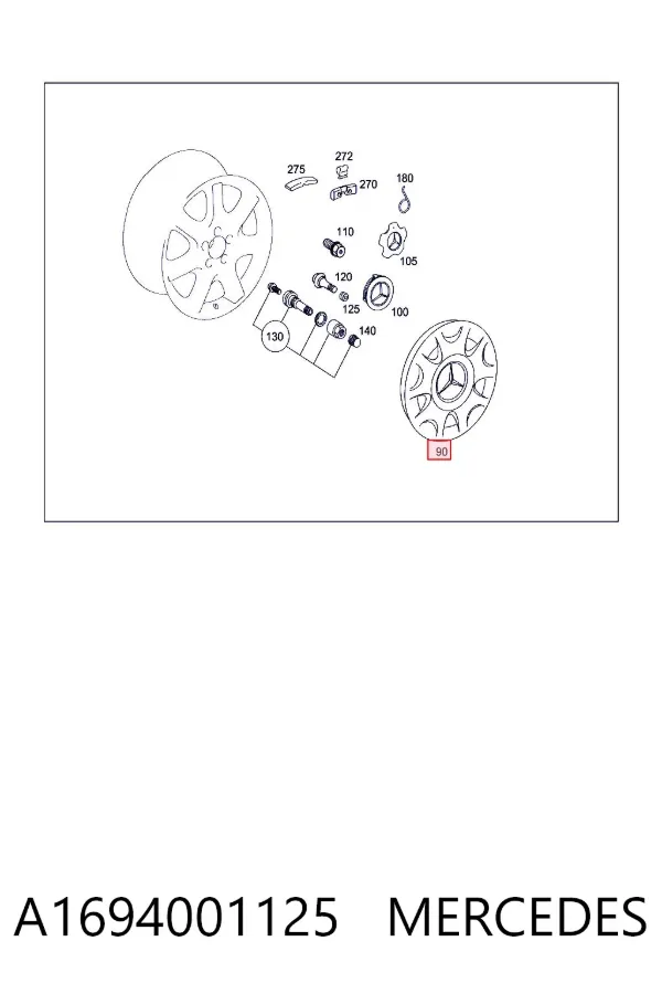 Колпаки A1694001125 Mercedes