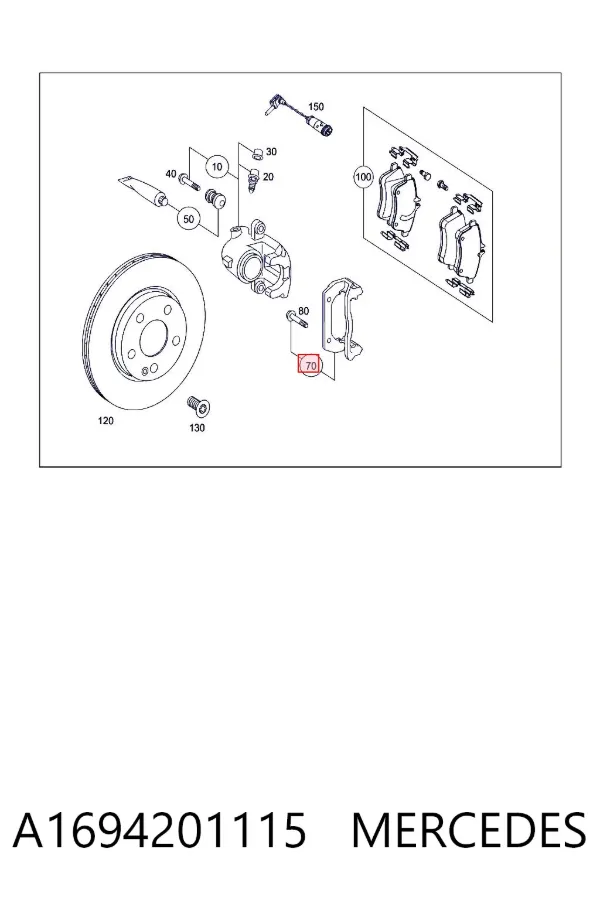 Скоба суппорта A1694201115 Mercedes