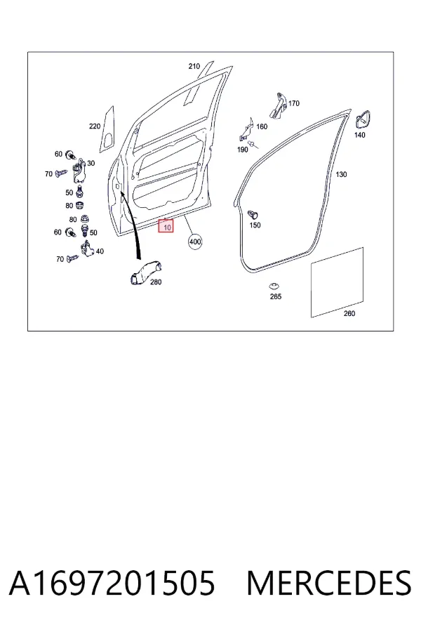 Дверь передняя левая A1697201505 Mercedes
