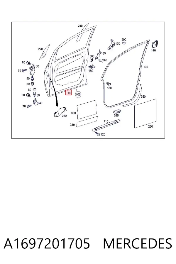 Дверь передняя левая A1697201705 Mercedes