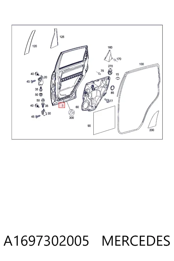 Дверь задняя правая A1697302005 Mercedes