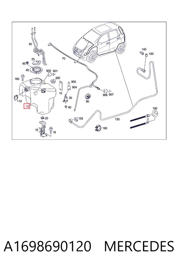 Бачок омывателя A1698690120 Mercedes