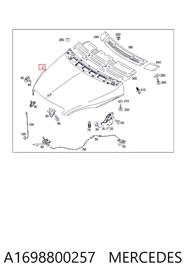 Капот A1698800257 Mercedes
