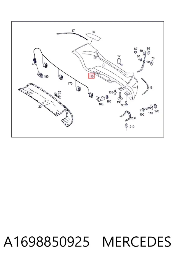 Задний бампер A1698850925 Mercedes
