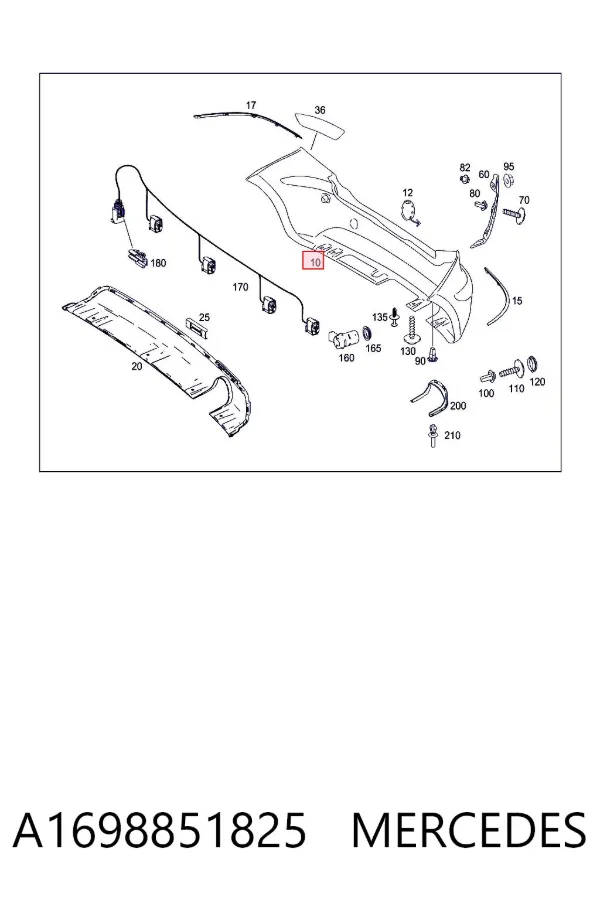 Задний бампер A1698851825 Mercedes