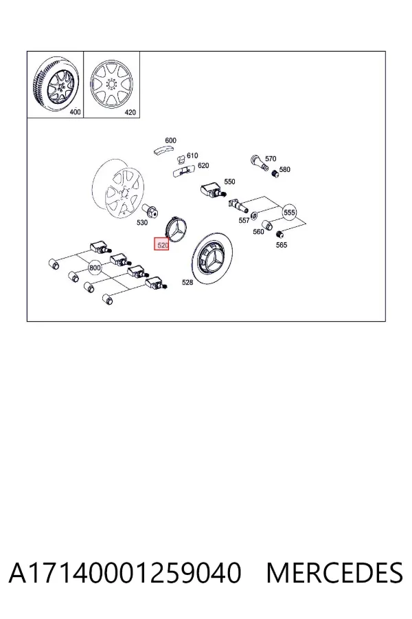 Колпаки A17140001259040 Mercedes