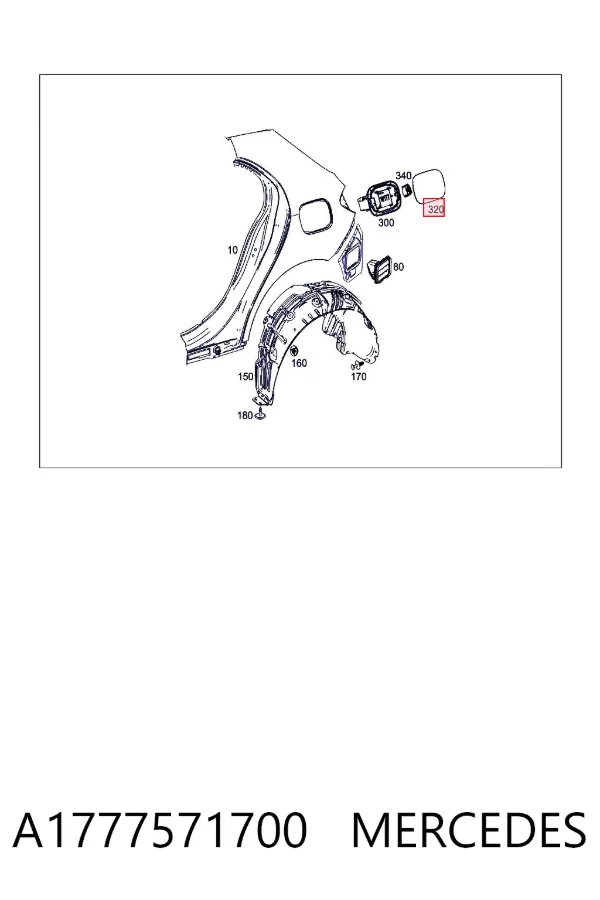 Лючок бензобака A1777571700 Mercedes