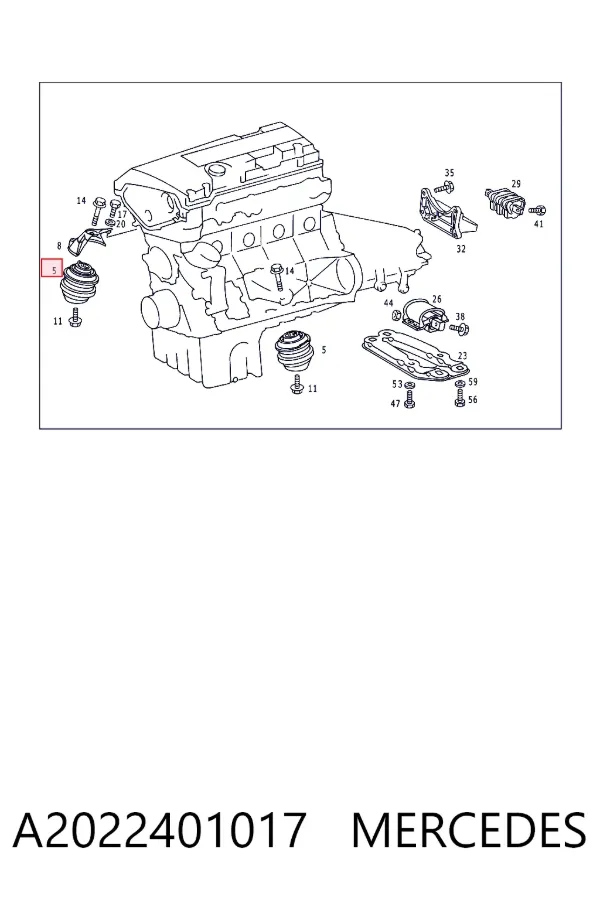 Левая подушка двигателя A2022401017 Mercedes