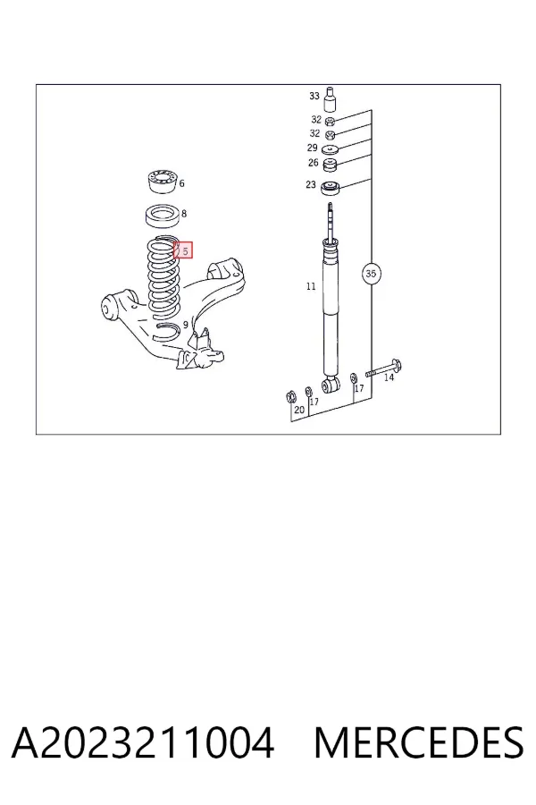 Передняя пружина A2023211004 Mercedes