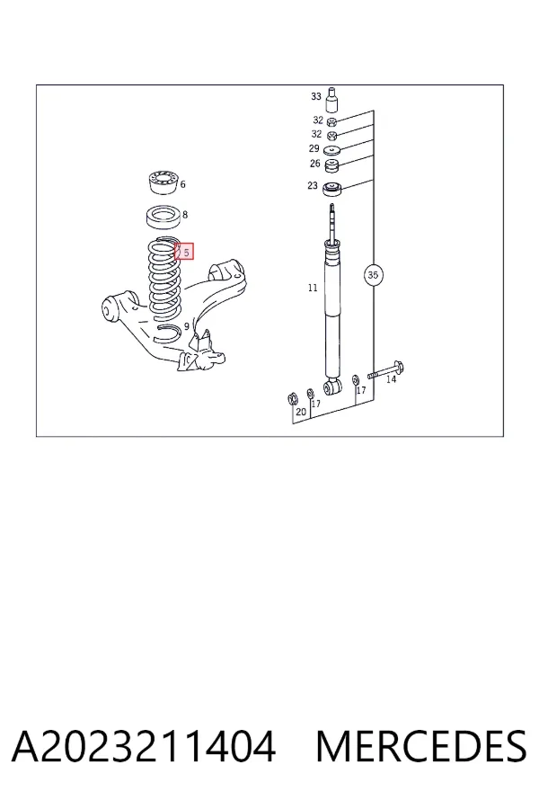 Передняя пружина A2023211404 Mercedes