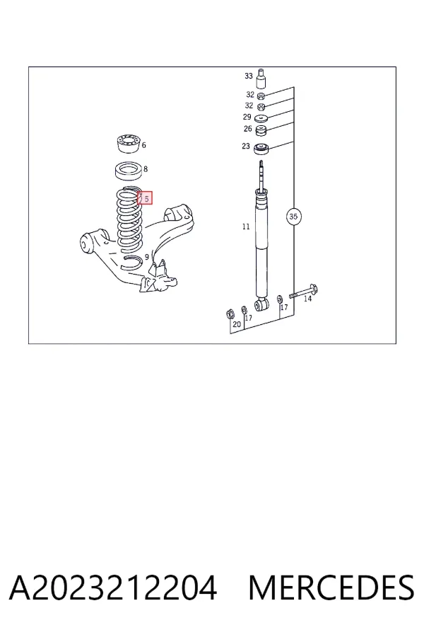 Передняя пружина A2023212204 Mercedes