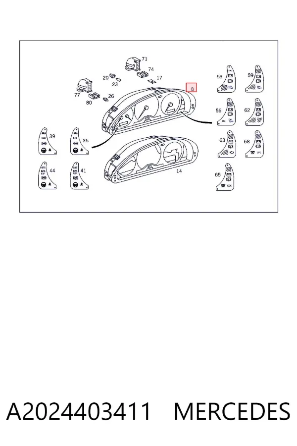 Панель приборов A2024403411 Mercedes