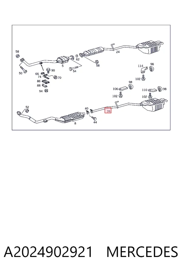 Глушитель задний A2024902921 Mercedes