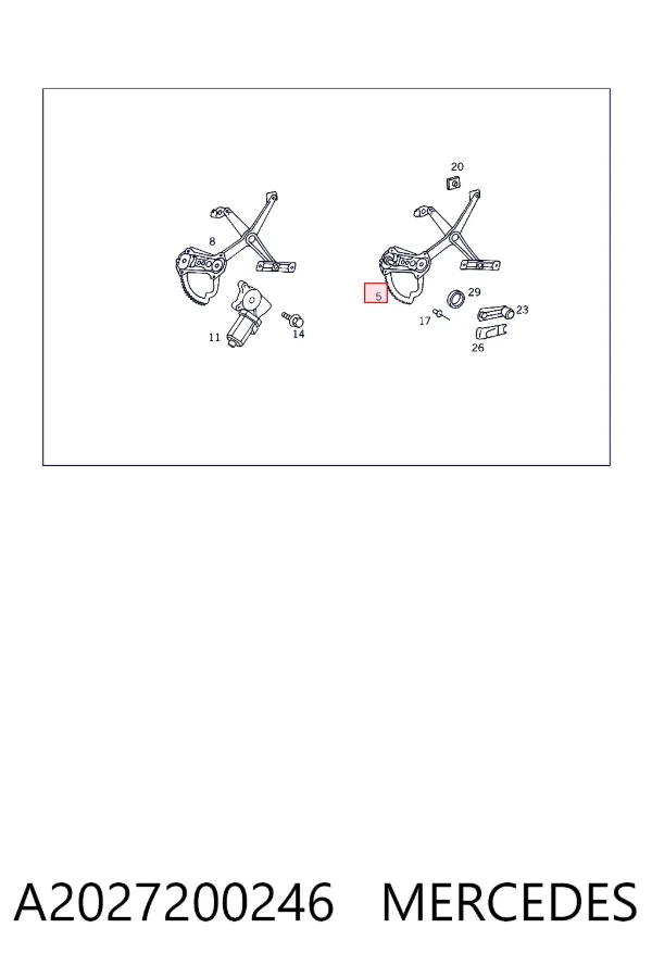 Стеклоподъемник передней правой двери A2027200246 Mercedes